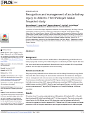 Cover page: Recognition and management of acute kidney injury in children: The ISN 0by25 Global Snapshot study