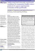 Cover page: Addressing food insecurity and chronic conditions in community health centres: protocol of a quasi-experimental evaluation of Recipe4Health