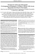 Cover page: Therapeutic Endoscopic Retrograde Cholangiopancreatography in Pediatric Patients With Acute Recurrent and Chronic Pancreatitis