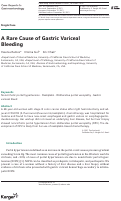 Cover page: A Rare Cause of Gastric Variceal Bleeding