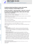 Cover page: Predicting Incident Heart Failure in Women With Machine Learning: The Women’s Health Initiative Cohort