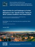 Cover page: Opportunities for and challenges to further reductions in the “specific power” rating of wind turbines installed in the United States