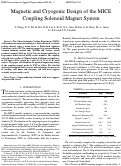 Cover page: Magnetic and Cryogenic Design of the MICE Coupling Solenoid Magnet System
