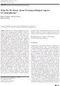 Cover page: What do we know about neuropsychological aspects of schizophrenia?