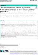 Cover page: The socioeconomic burden of pediatric tuberculosis and role of child-sensitive social protection