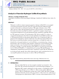 Cover page: Analysis of Vascular Hydrogen Sulfide Biosynthesis