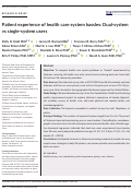 Cover page: Patient experience of health care system hassles: Dual‐system vs single‐system users