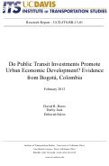 Cover page: Do Public Transit Investments Promote Urban Economic Development? Evidence from Bogotá, Colombia