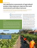 Cover page: Job satisfaction assessments of agricultural workers help employers improve the work environment and reduce turnover