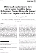 Cover page: Differing Sensitivities to Fire Disturbance Result in Large Differences Among Remotely Sensed Products of Vegetation Disturbance