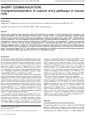 Cover page: Compartmentalization of calcium entry pathways in mouse rods