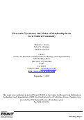 Cover page: Electronic Governance and Modes of Membership in the Local Political Community
