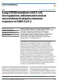 Cover page: Long COVID manifests with T cell dysregulation, inflammation and an uncoordinated adaptive immune response to SARS-CoV-2.