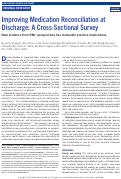 Cover page of Improving Medication Reconciliation at Discharge: A Cross-Sectional Survey.