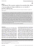 Cover page: Cannabinoid CB2 receptors mediate the anxiolytic-like effects of monoacylglycerol lipase inhibition in a rat model of predator-induced fear