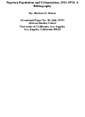 Cover page of Nigerian Population and Urbanization, 1911-1974: A Bibliography