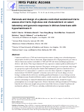 Cover page: Rationale and design of a placebo controlled randomized trial to assess short term, high-dose oral cholecalciferol on select laboratory and genomic responses in African Americans with hypovitaminosis D