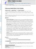 Cover page: Pulmonary health effects of air pollution