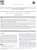 Cover page: Auditory temporal processes in normal-hearing individuals and in patients with auditory neuropathy