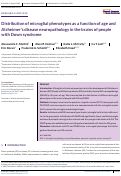 Cover page: Distribution of microglial phenotypes as a function of age and Alzheimer's disease neuropathology in the brains of people with Down syndrome