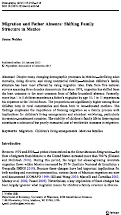 Cover page: Migration and Father Absence: Shifting Family Structure in Mexico