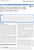 Cover page: Silence sexual and reproductive health discussions and we fuel the rise of HIV/AIDS in sub-Saharan Africa.