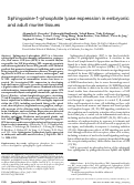 Cover page: Sphingosine-1-phosphate lyase expression in embryonic and adult murine tissues