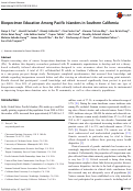 Cover page: Biospecimen Education Among Pacific Islanders in Southern California