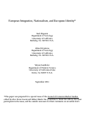 Cover page: European Integration, Nationalism, and European Identity