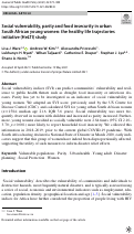 Cover page: Social vulnerability, parity and food insecurity in urban South African young women: the healthy life trajectories initiative (HeLTI) study