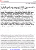 Cover page: Vaccine breakthrough hypoxemic COVID-19 pneumonia in patients with auto-Abs neutralizing type I IFNs