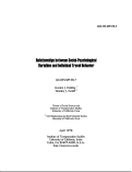 Cover page: Relationships Between Social-Psychological Variables and Individual Travel Behavior