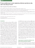 Cover page: Prone positioning in acute respiratory distress syndrome: why aren’t we using it more?