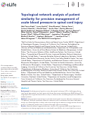 Cover page: Topological network analysis of patient similarity for precision management of acute blood pressure in spinal cord injury