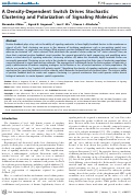 Cover page: A Density-Dependent Switch Drives Stochastic Clustering and Polarization of Signaling Molecules