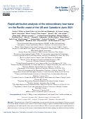 Cover page: Rapid attribution analysis of the extraordinary heat wave on the Pacific coast of the US and Canada in June 2021