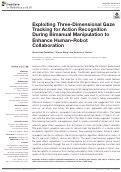 Cover page: Exploiting Three-Dimensional Gaze Tracking for Action Recognition During Bimanual Manipulation to Enhance Human–Robot Collaboration