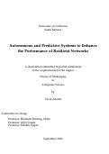 Cover page: Autonomous and Predictive Systems to Enhance the Performance of Resilient Networks