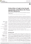 Cover page: Critical Role of Light in the Growth and Activity of the Marine N2-Fixing UCYN-A Symbiosis