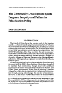 Cover page: The Community Development Quota Program: Inequity and Failure in Privatization Policy