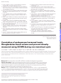 Cover page: Correlation of endogenous hormonal levels, fibroglandular tissue volume and percent density measured using 3D MRI during one menstrual cycle