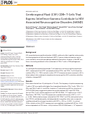 Cover page: Cerebrospinal Fluid (CSF) CD8+ T-Cells That Express Interferon-Gamma Contribute to HIV Associated Neurocognitive Disorders (HAND)