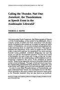 Cover page: Calling the Thunder, Part One: Animikeek, the Thunderstorm as Speech Event in the Anishinaabe Lifeworld