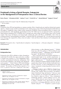 Cover page: Peripherally Acting μ-Opioid Receptor Antagonists in the Management of Postoperative Ileus: a Clinical Review