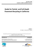 Cover page of Guide for Partial- and Full-Depth Pavement Recycling in California