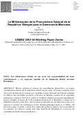 Cover page: La Militarización de la Procuraduría General de la República: Riesgos para la Democracia Mexicana