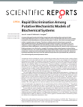 Cover page: Rapid Discrimination Among Putative Mechanistic Models of Biochemical Systems