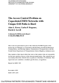 Cover page: The Access Control Problem on Capacitated FIFO Networks with Unique O-D Paths is Hard