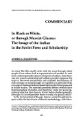 Cover page: In Black or White, or through Marxist Glasses: The Image of the Indian in the Soviet Press and Scholarship