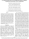 Cover page: Low Spatial Proximity Between Text and Illustrations Improves Children’s Comprehension and Attention: An Eye Tracking Study